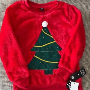 Cozy Red Christmas Tree Kids Sweatshirt